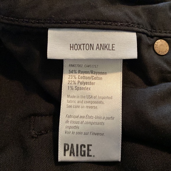 Paige Hoxton Ankle Jacqueline in Black Shadow high rise raw hem Sz 28 - Picture 9 of 16
